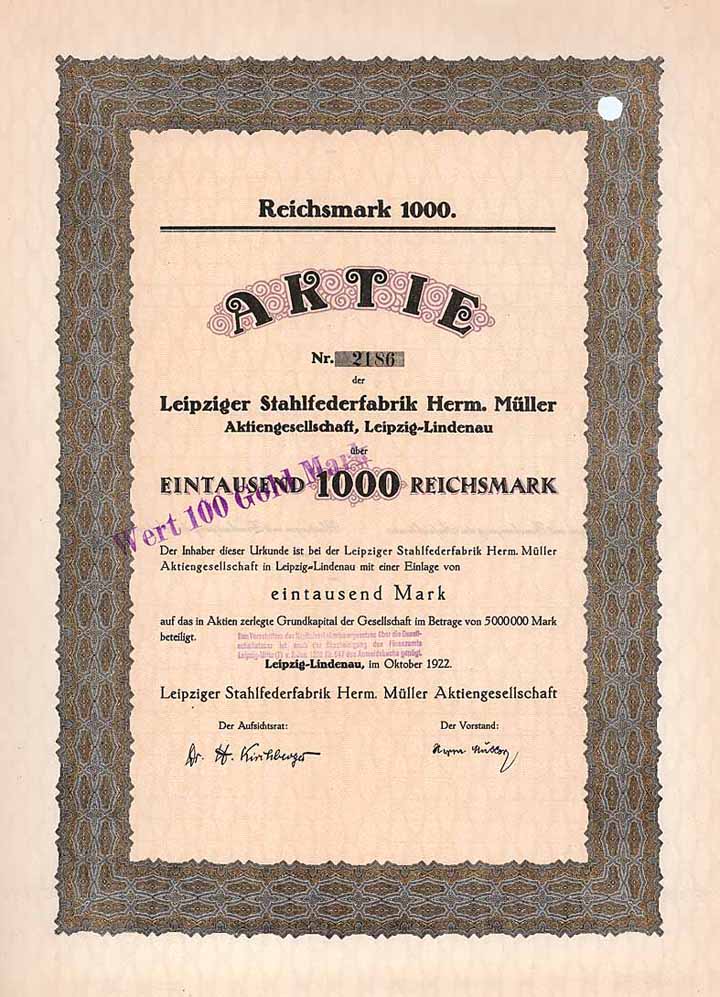 Leipziger Stahlfederfabrik Herm. Müller AG