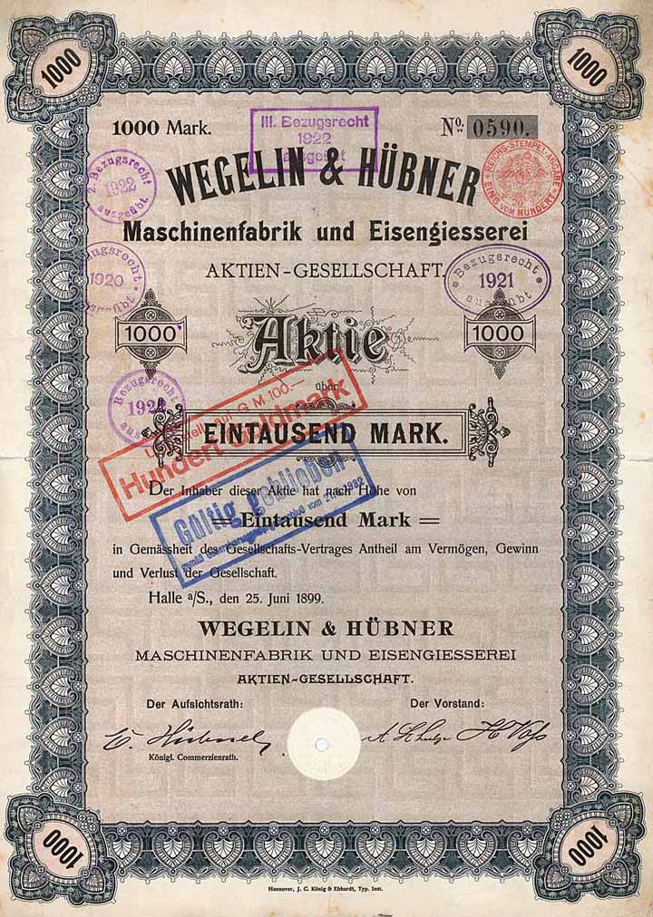 Wegelin & Hübner Maschinenfabrik und Eisengiesserei AG