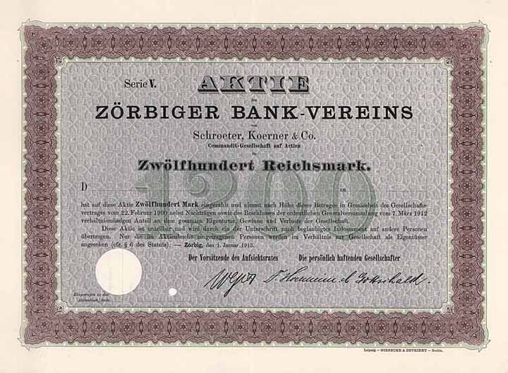 Zörbiger Bank-Verein von Schroeter, Koerner & Comp. KGaA