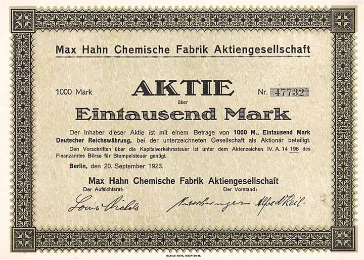 Max Hahn Chemische Fabrik AG