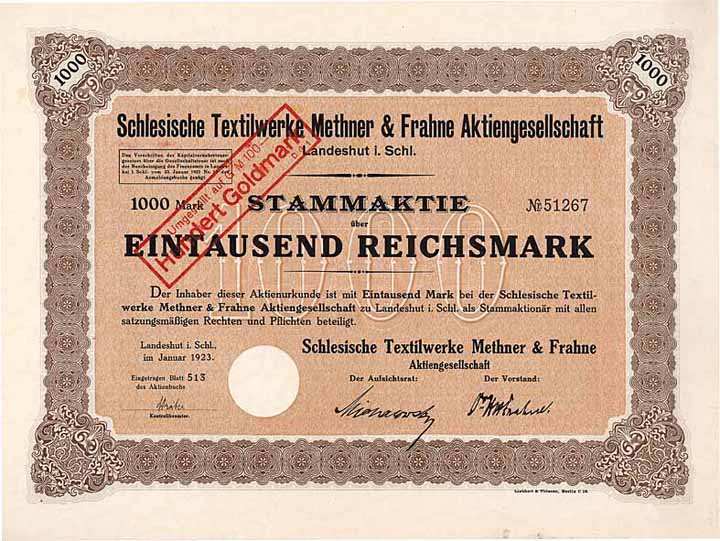 Schlesische Textilwerke Methner & Frahne AG