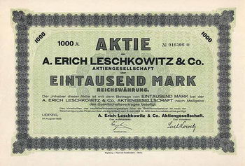 A. Erich Leschkowitz & Co. AG