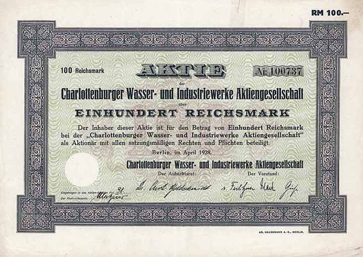 Charlottenburger Wasser- und Industriewerke AG