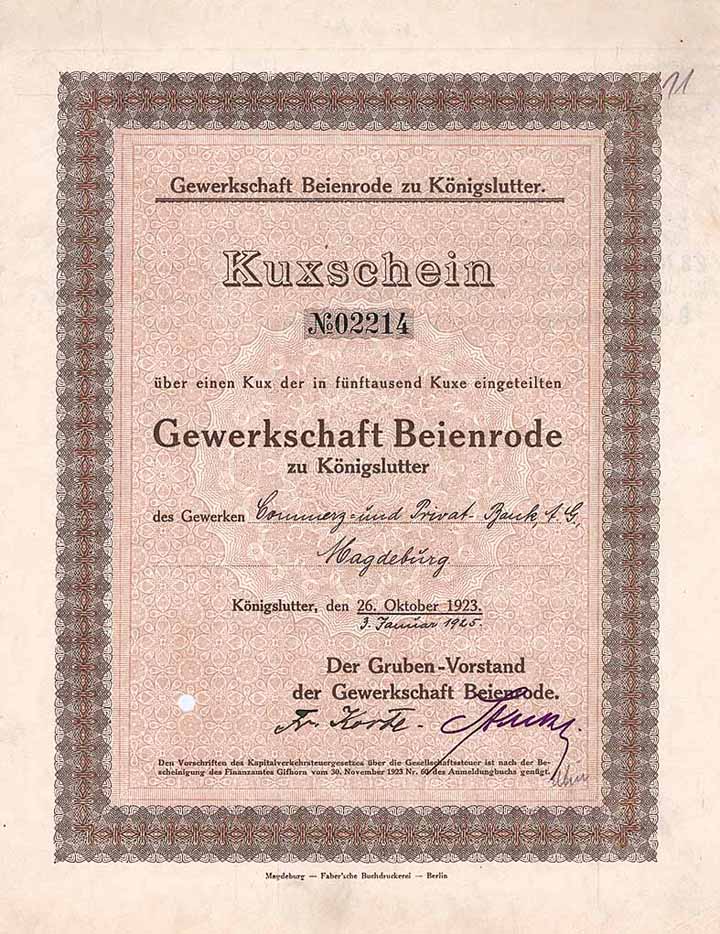 Gewerkschaft Beienrode (OU Friedrich Korte)