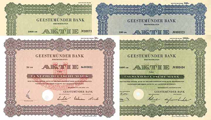 Geestemünder Bank AG (19 Stücke)