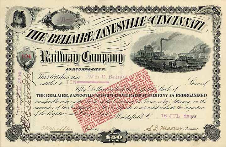 Bellaire, Zanesville & Cincinnati Railway (as reorganized)