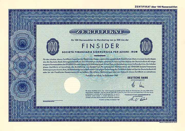 FINSIDER Societa Finanziaria Siderurgica per Azioni