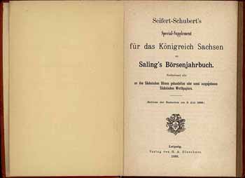 Seifert-Schubert‘s Special-Supplement zu Saling‘s Börsenjahrbuch