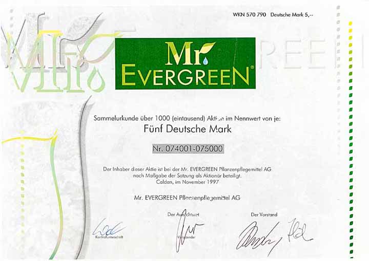 Mr. EVERGREEN Pflanzenpflegemittel AG