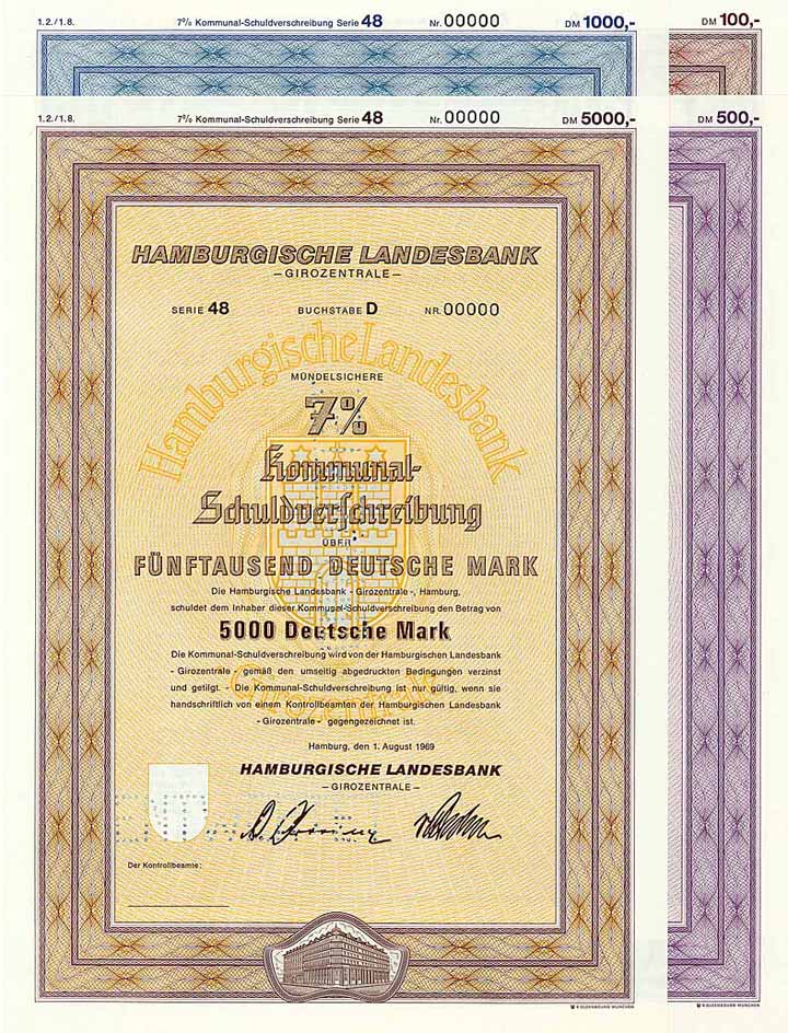 Hamburgische Landesbank -Girozentrale- (4 Stücke)