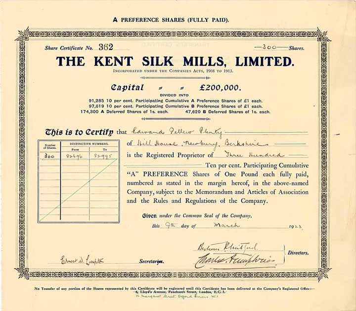 Kent Silk Mills, Ltd.