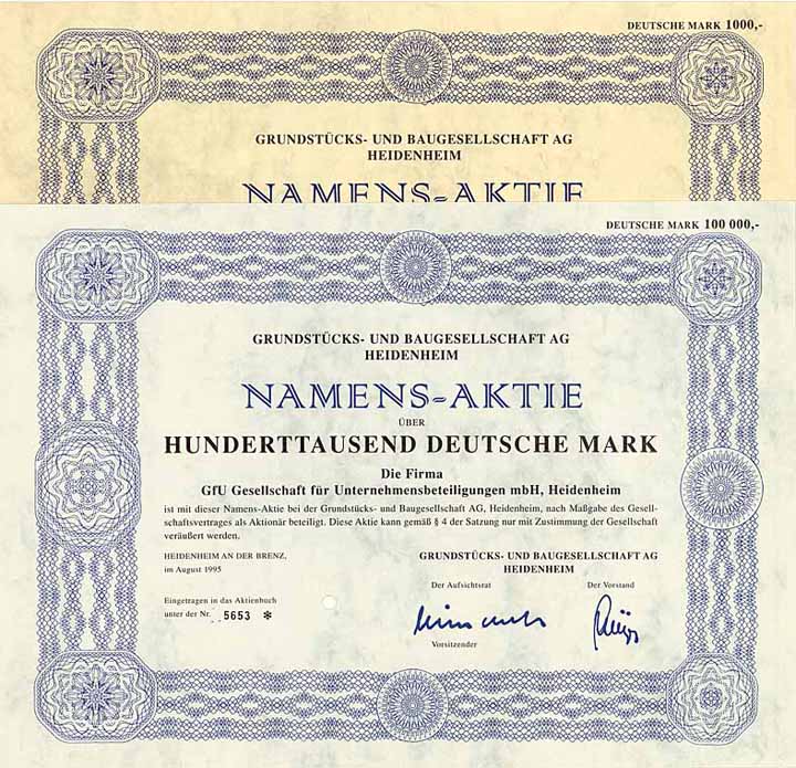 Grundstücks- und Baugesellschaft AG (2 Stücke)