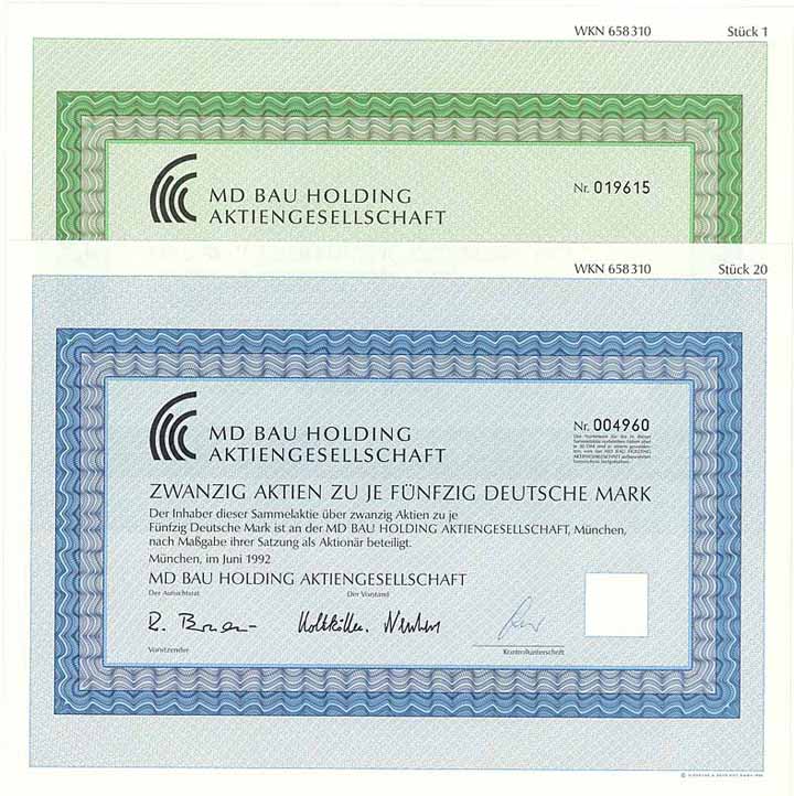 MD Bau Holding AG (2 Stücke)
