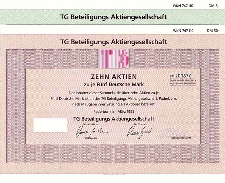 TG Beteiligungs AG (2 Stücke)