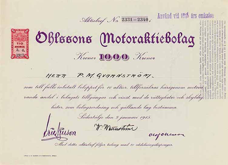 Ohlssons Motoraktiebolag