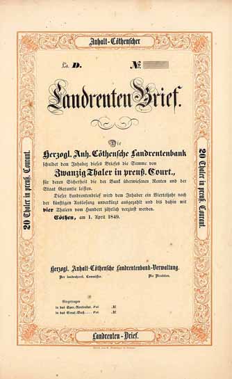 Herzogl. Anhalt-Cöthensche Landrentenbank