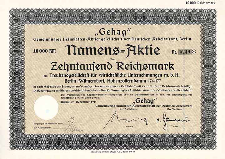 Gehag Gemeinnützige Heimstätten-AG der Deutschen Arbeitsfront