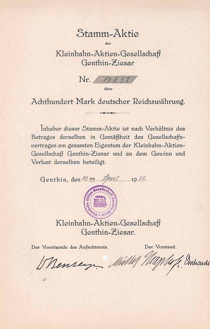 Kleinbahn-AG Genthin-Ziesar