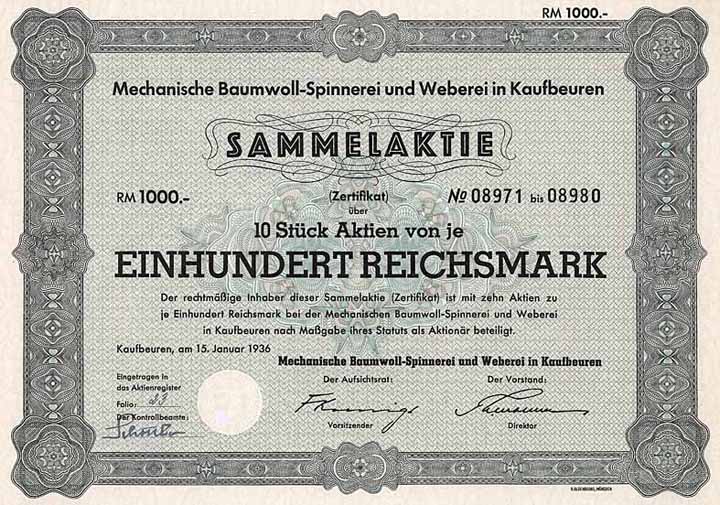 Mechanische Baumwoll-Spinnerei und Weberei