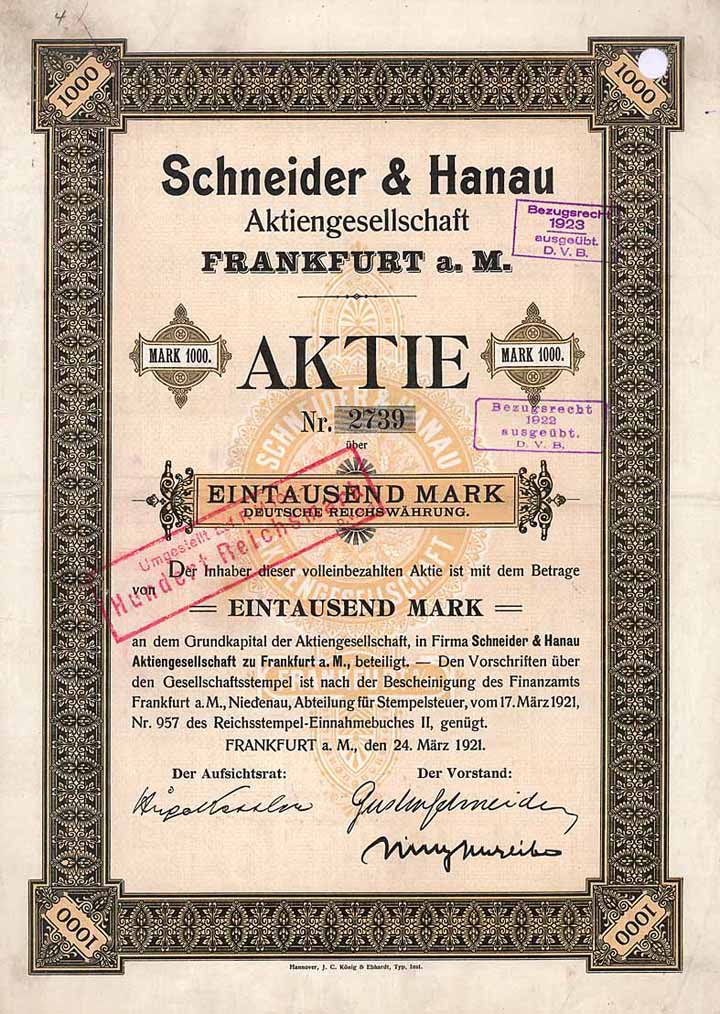 Schneider & Hanau AG