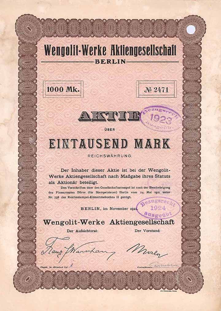 Wengolit-Werke AG