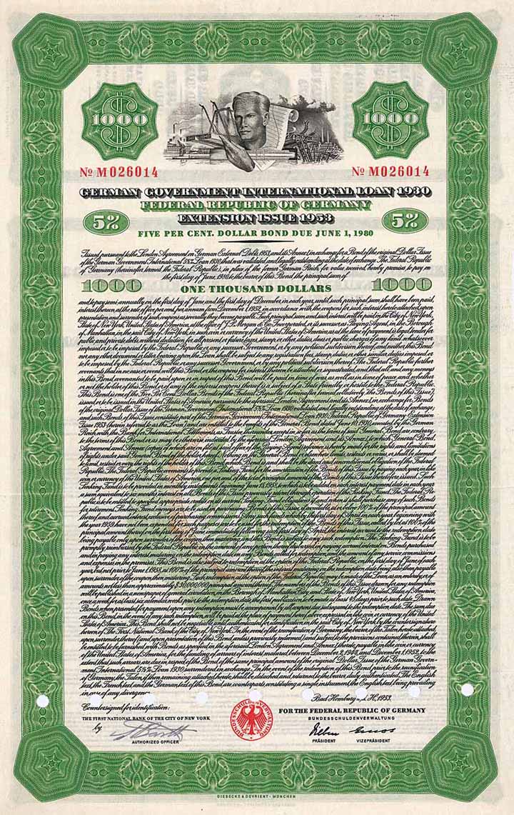 Federal Republic of Germany (German Government International Loan 1930)