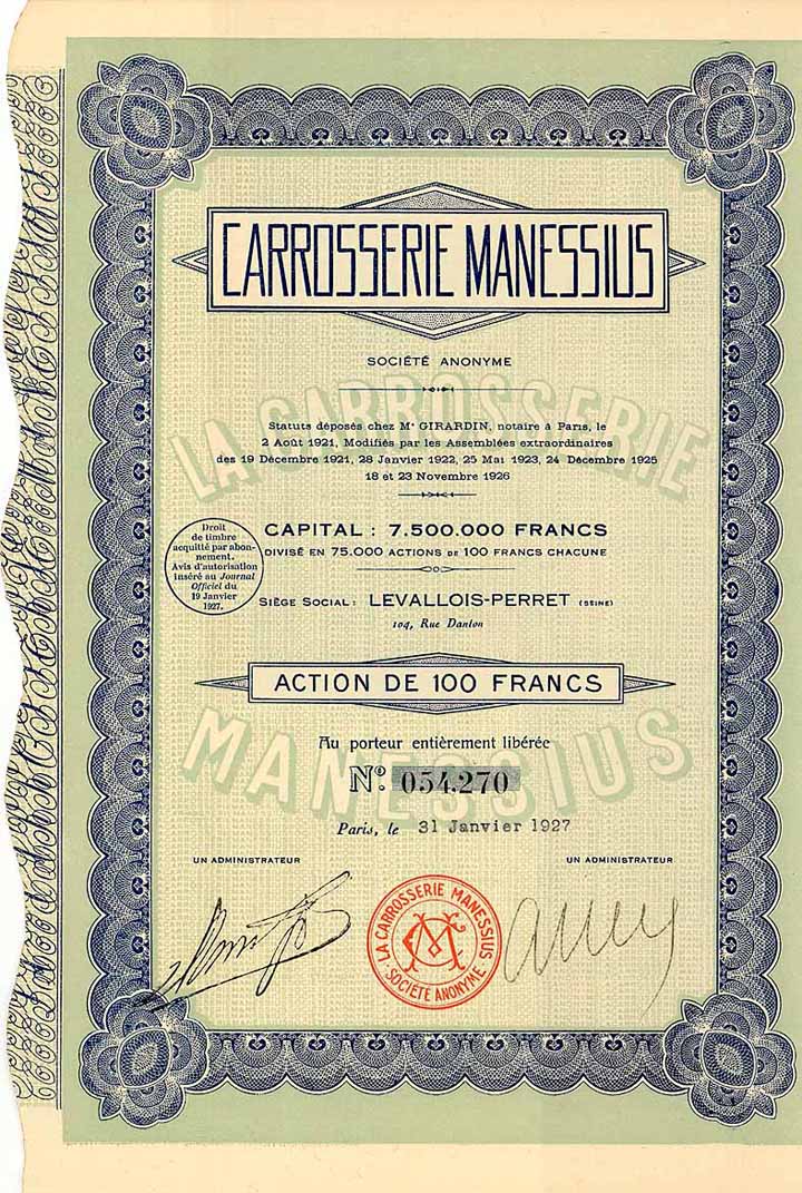 Carrosserie Manessius S.A.