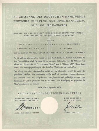 Reichsstand des Deutschen Handwerks (Reichswerke AG “Hermann Göring”)