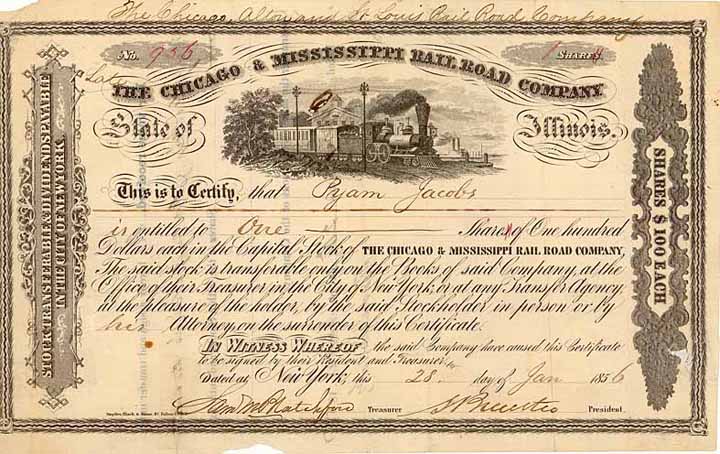 Chicago, Alton & St. Louis RR (late Chicago & Mississippi Railroad)