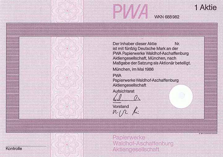 PWA Papierwerke Waldhof-Aschaffenburg AG