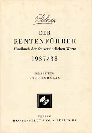 Saling - Der Rentenführer 1937/38