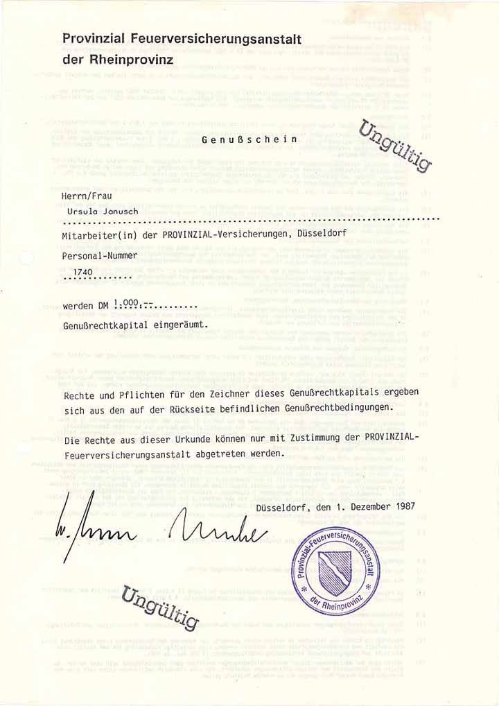PROVINZIAL Feuerversicherungsanstalt der Rheinprovinz