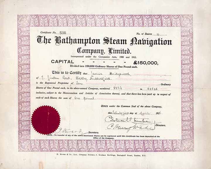 Bathampton Steam Navigation Co.