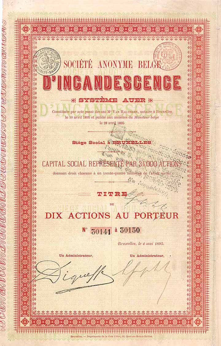 S.A. Belge d'Incandescence System Auer