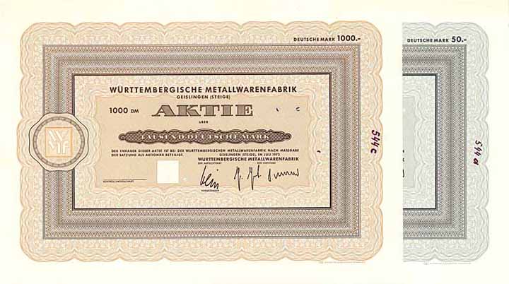 Württembergische Metallwarenfabrik (2 Stücke)