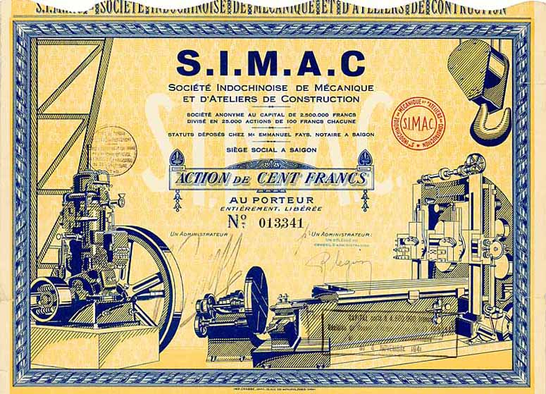 S.I.M.A.C Soc. Indochinoise de Mecanique et d'Ateliers de Construction
