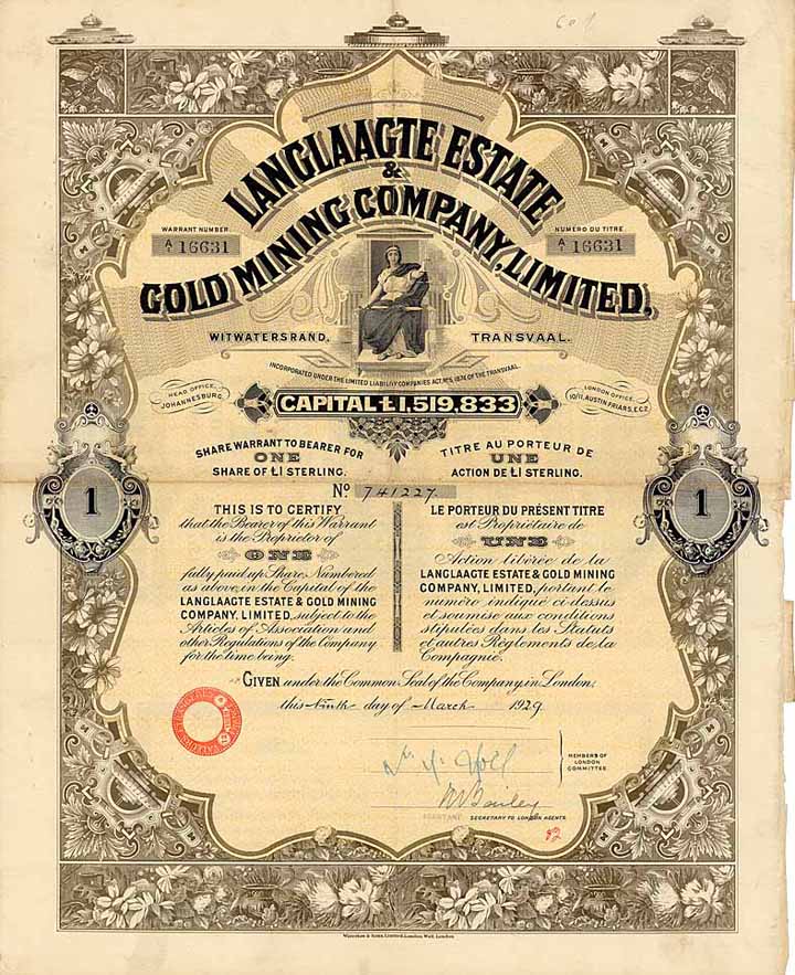 Langlaagte Estate & Gold Mining Company Ltd.