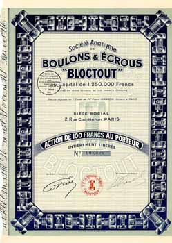 S.A. de Boulons & Écrous „BLOCTOUT“