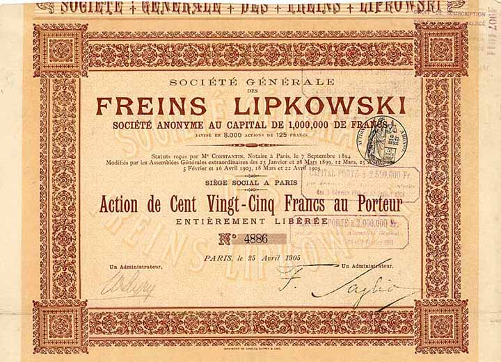 Soc. Gen. des Freins Lipkowski S.A.