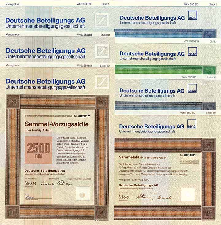 Deutsche Beteiligungs AG Unternehmensbeteiligungsgesellschaft (7 Stücke)