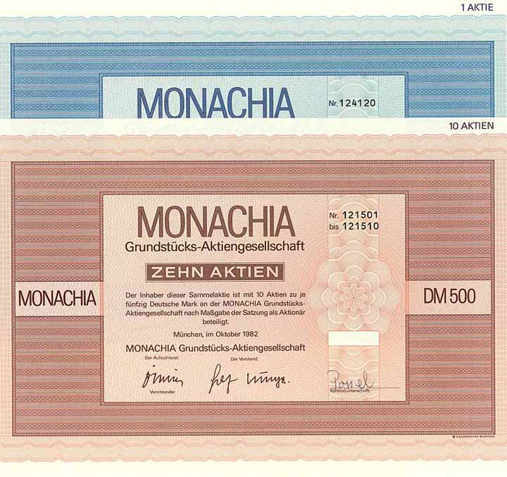 MONACHIA Grundstücks-AG (2 Stücke)