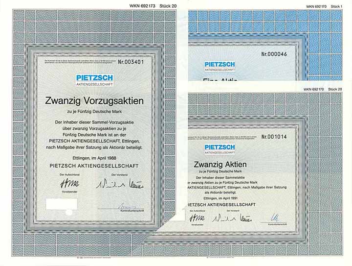 Pietzsch AG (3 Stücke)