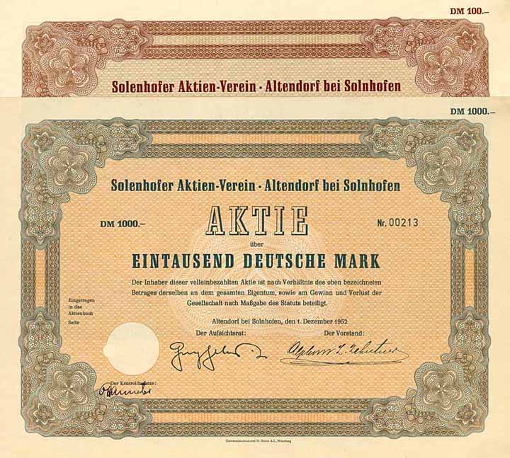 Solenhofer Aktien-Verein (2 Stücke)