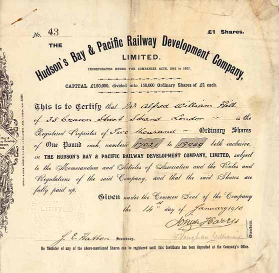 Hudson's Bay & Pacific Railway Development Co. Ltd.