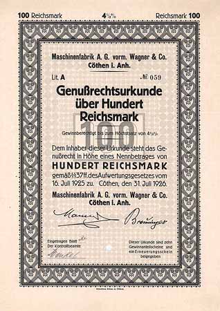 Maschinenfabrik AG vorm. Wagner & Co.