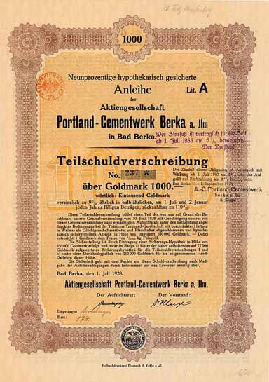 AG Portland-Cementwerk Berka a. Ilm.