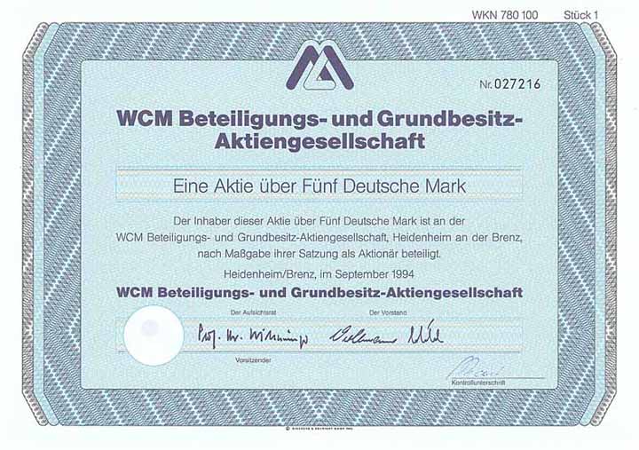 WCM Beteiligungs- und Grundbesitz-AG