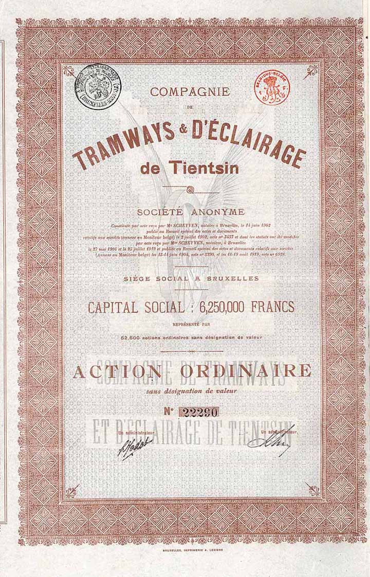 Comp. de Tramways & d’Eclairage de Tientsin