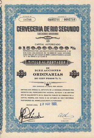 Cerveceria de Rio Segundo S.A.