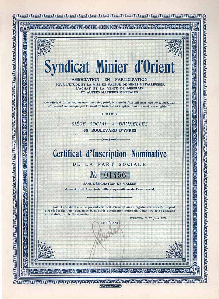 Syndicat Minier d`Orient